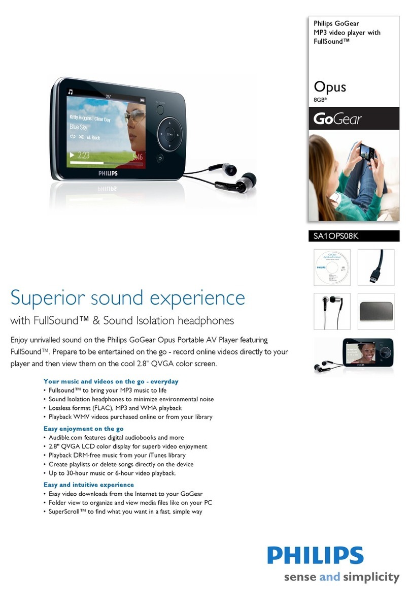 Philips GoGear Opus SA1OPS08K User manual