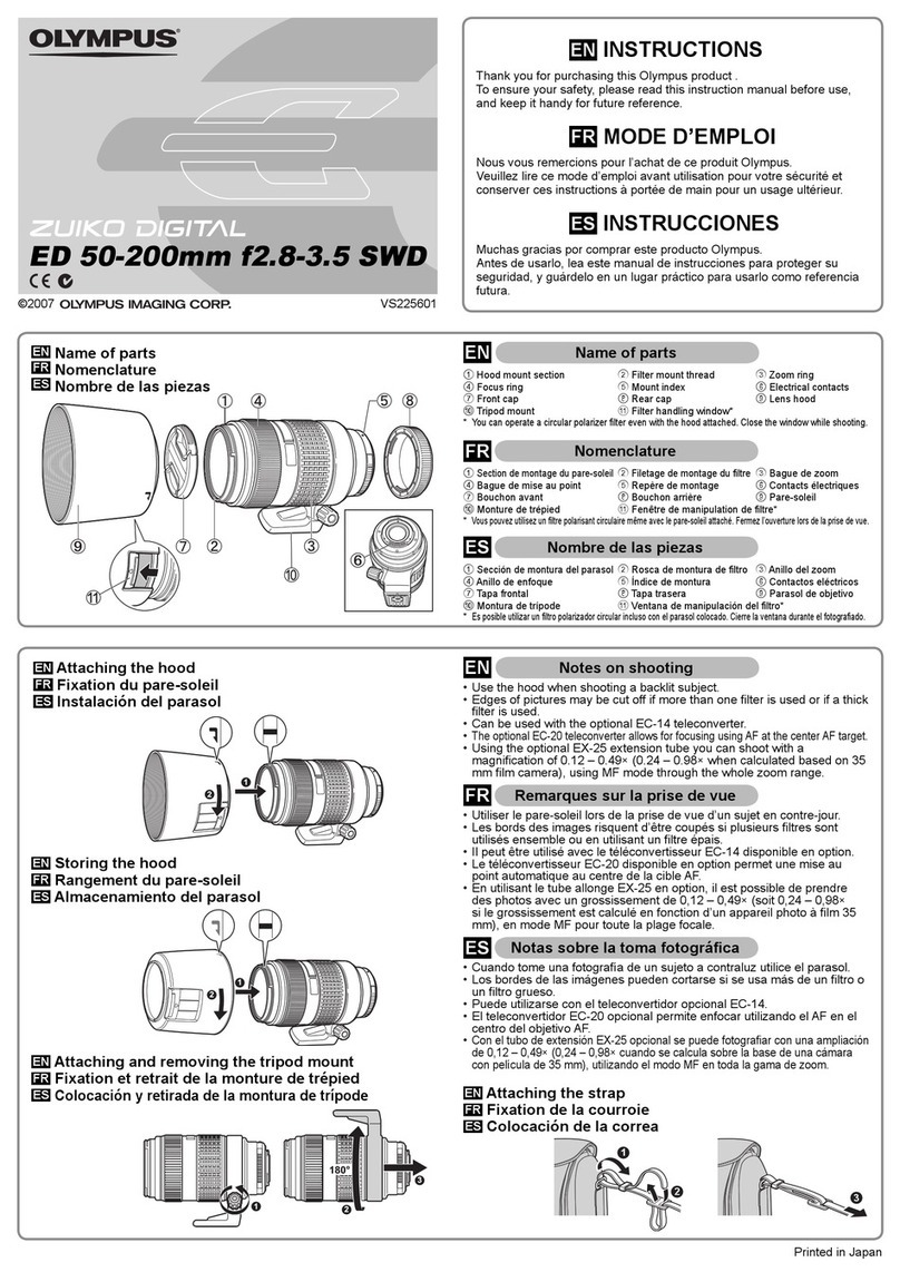 Olympus Zuiko digital ED 50-200mm f2.8-3.5 SWD instructions