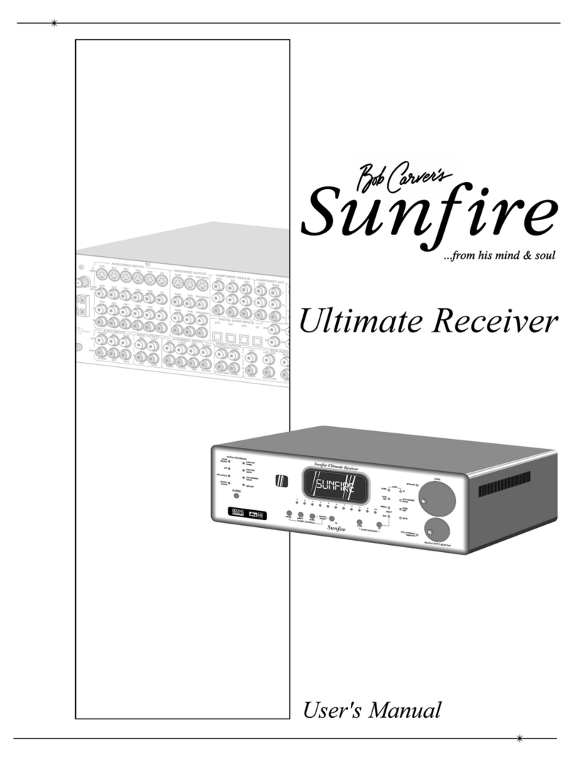 Sunfire Bob carver's Ultimate receiver User manual