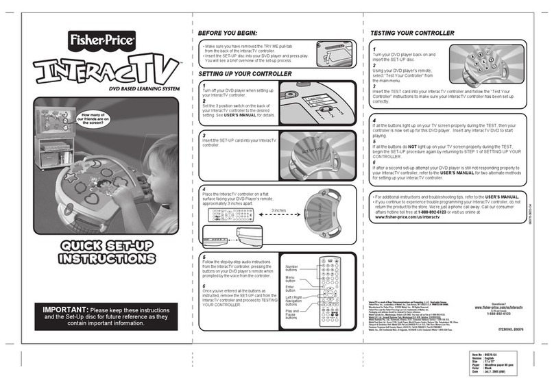 Fisher-Price B9376 Quick setup instructions