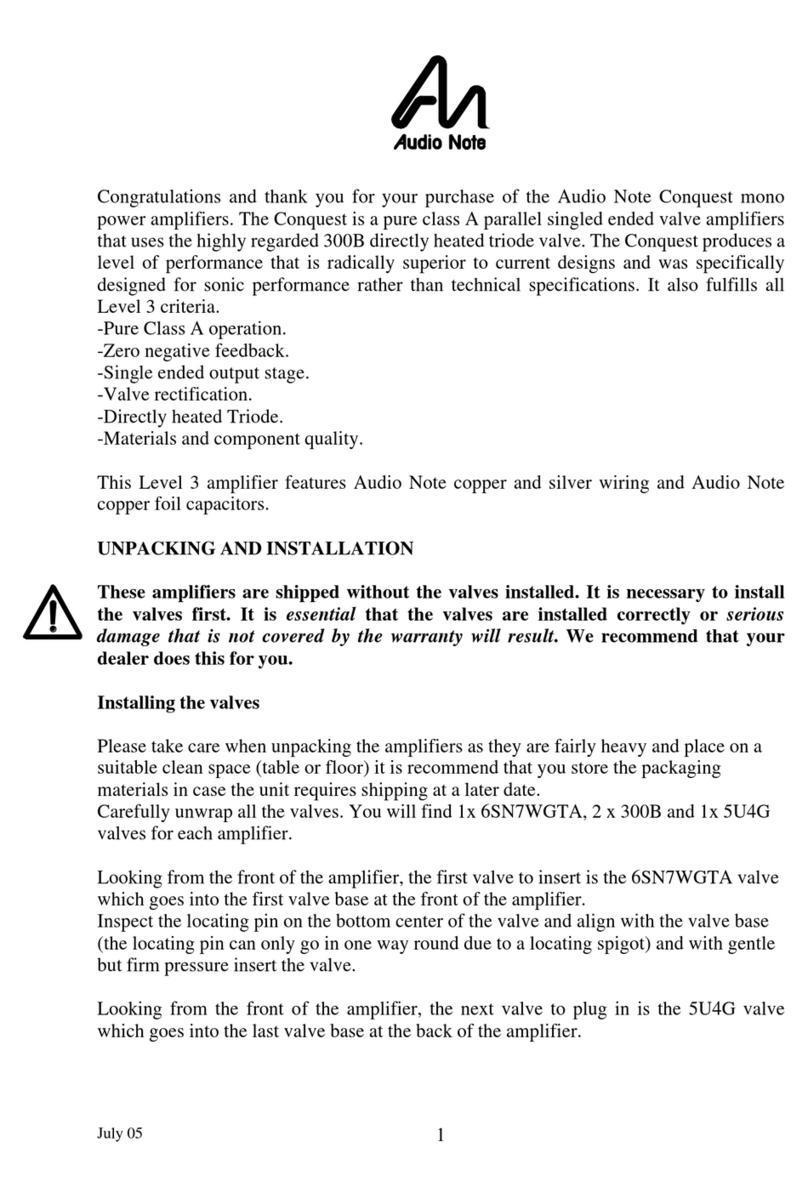 Audio Note Conquest user manual