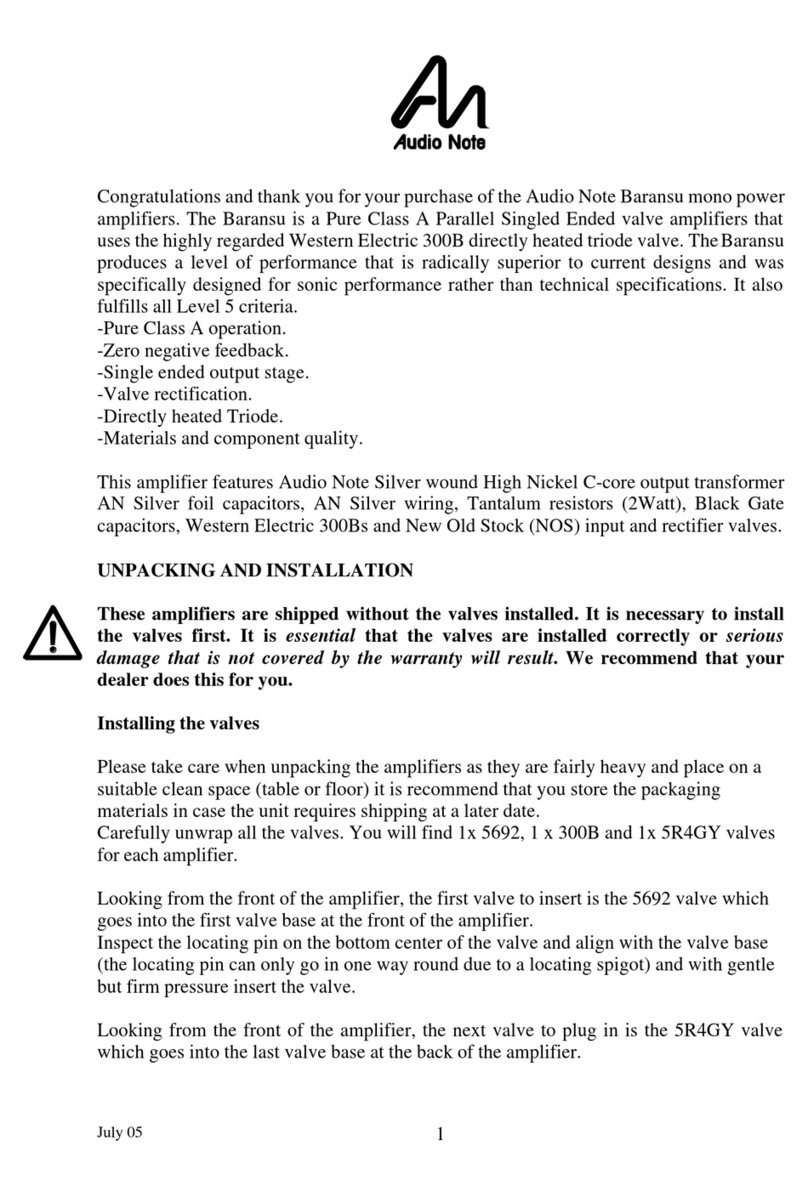 Audio Note Baransu User manual