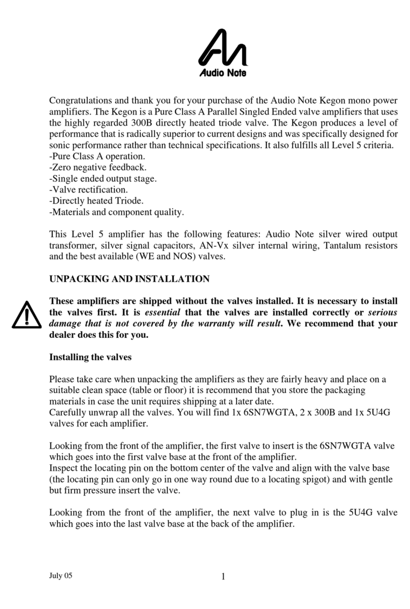 Audio Note Kegon User manual