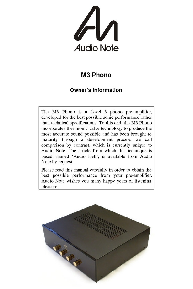 Audio Note M3 Phono Owner's Information