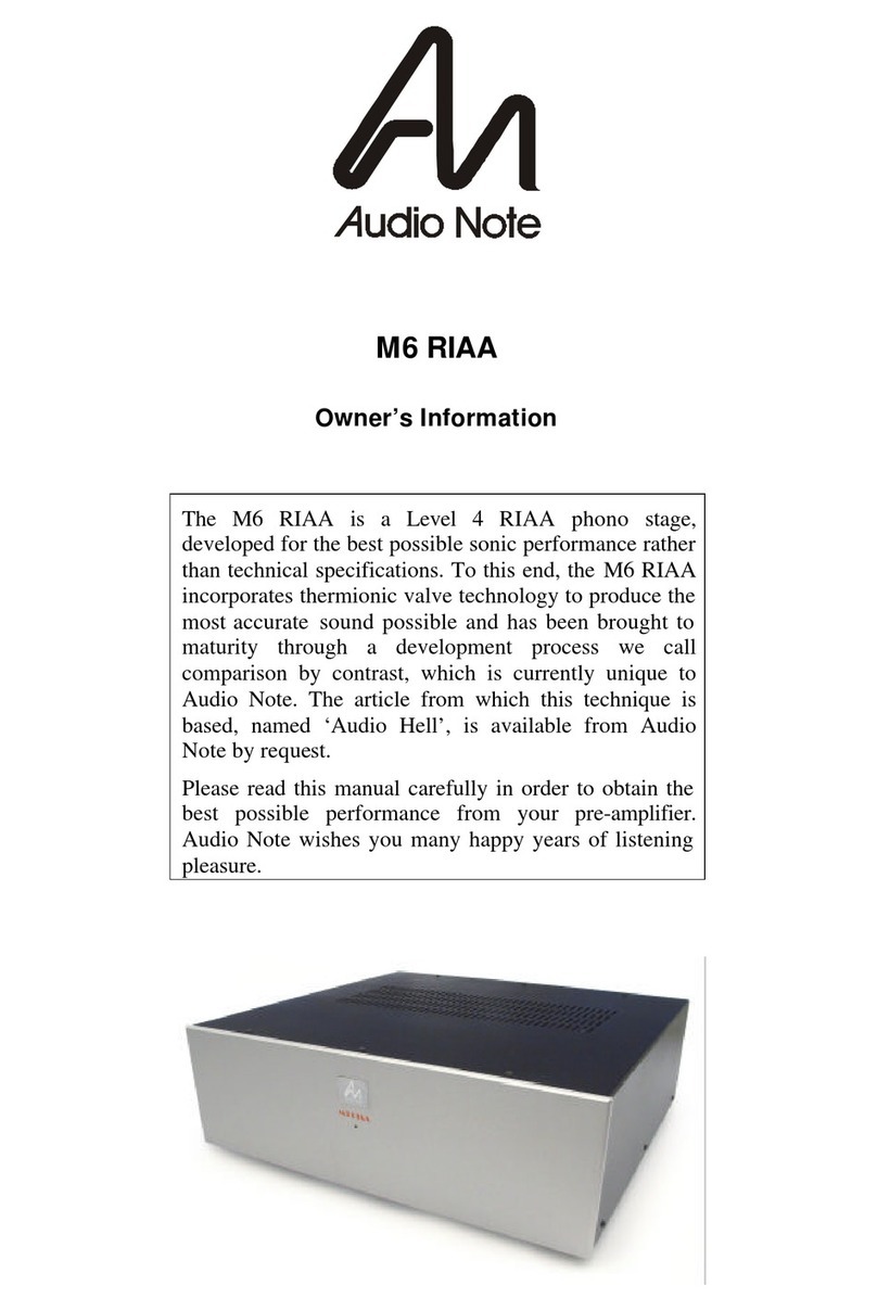 Audio Note M6 RIAA Owner's Information