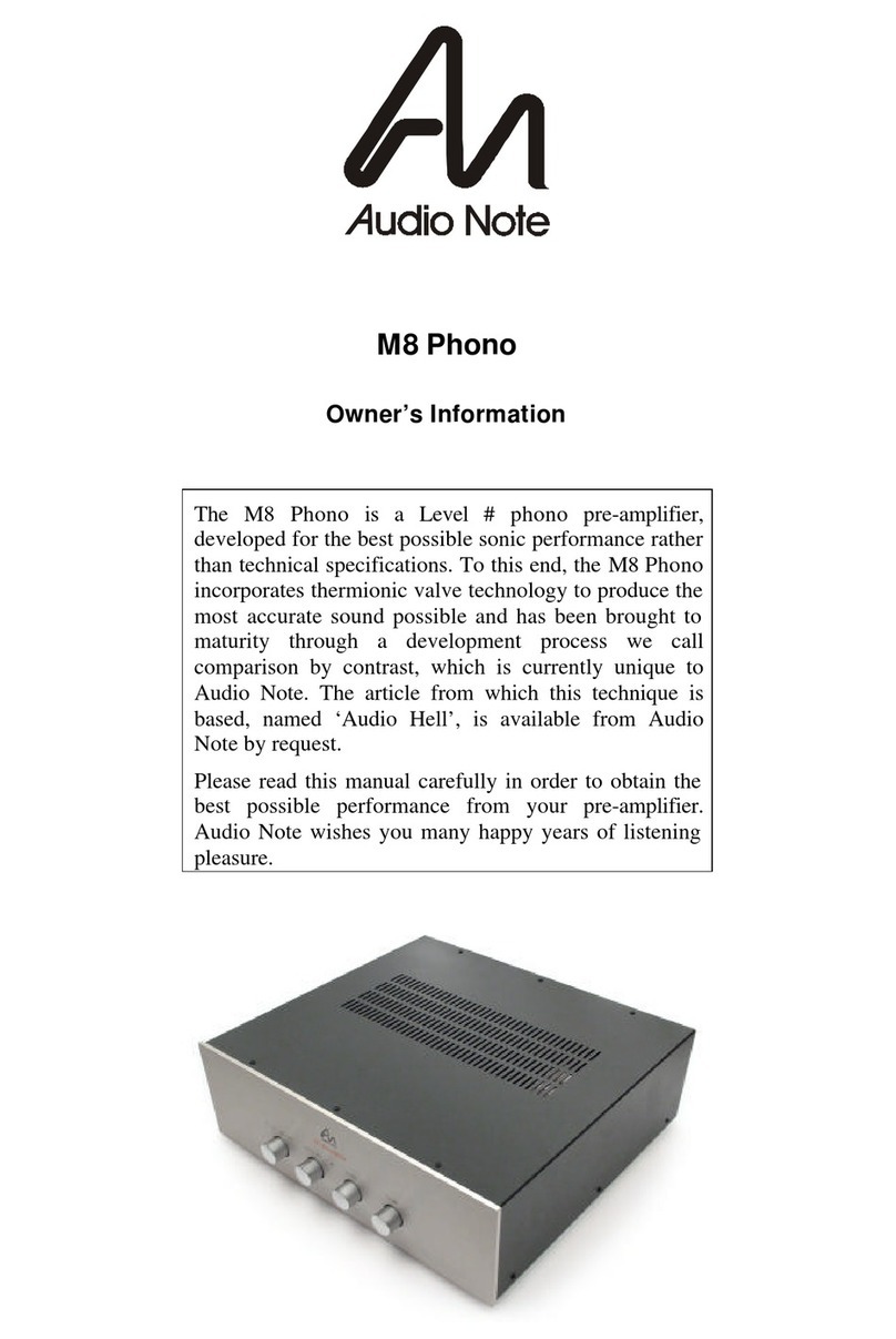 Audio Note M8 Phono Owner's Information