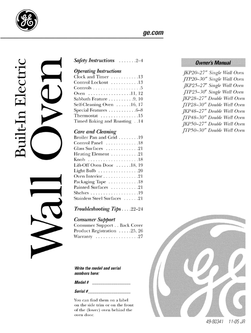 GE JKP20 User manual