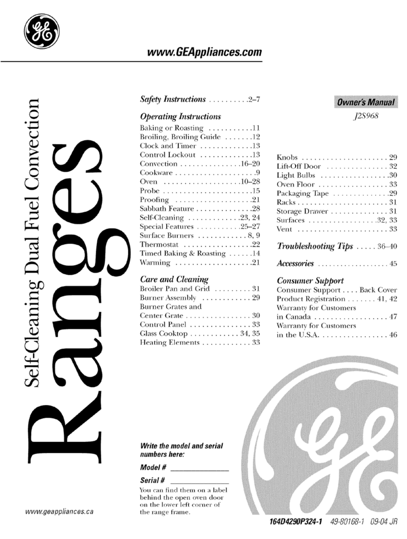 GE Profile J2S968 SERIES User manual