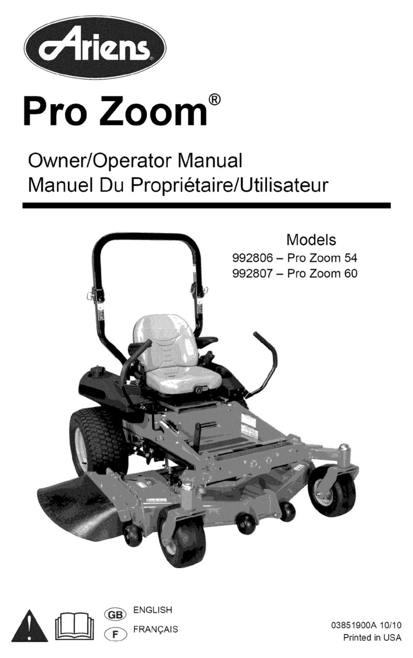 Ariens Pro Zoom 992806 Owner's manual