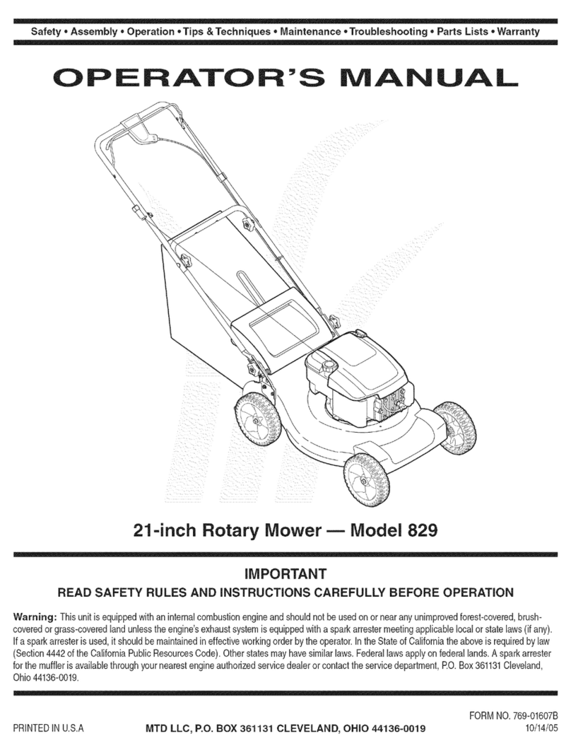 Yard-Man 829 Series User manual Yard-Man 829 Series User manual
