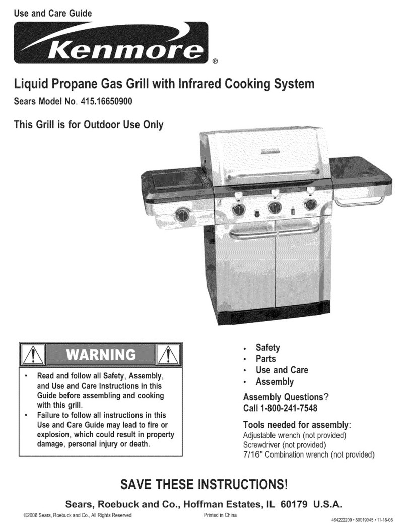 Kenmore 464222209 - Grill With 100% Infrared Cooking... Use and care guide