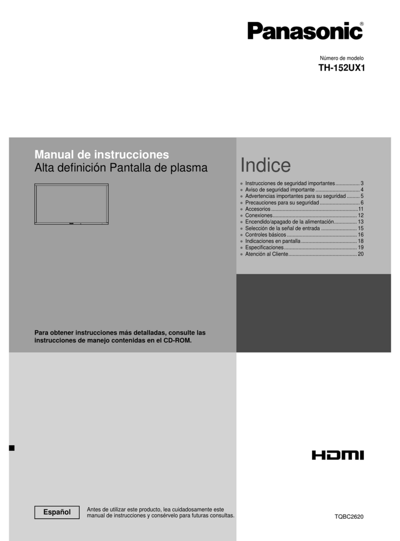 Panasonic TH152UX1 - 152" PLASMA TV Setup guide