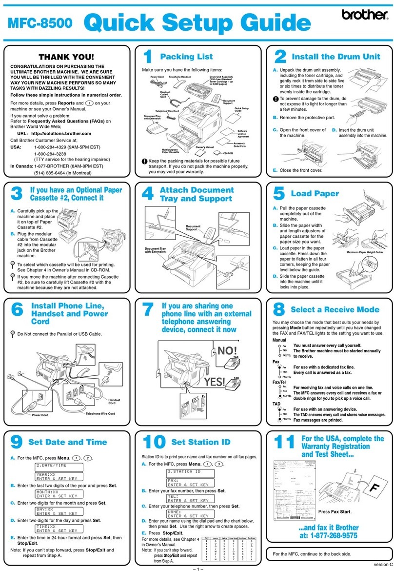 Brother MFC 8500 - B/W Laser - All-in-One User manual