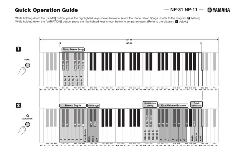 Yamaha piaggero NP-11 Quick operation guide