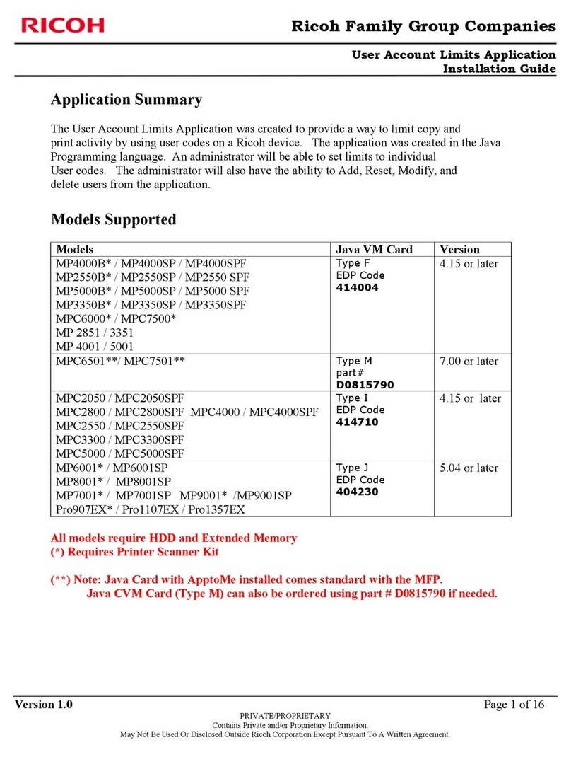 Ricoh Aficio MP 8001 User manual