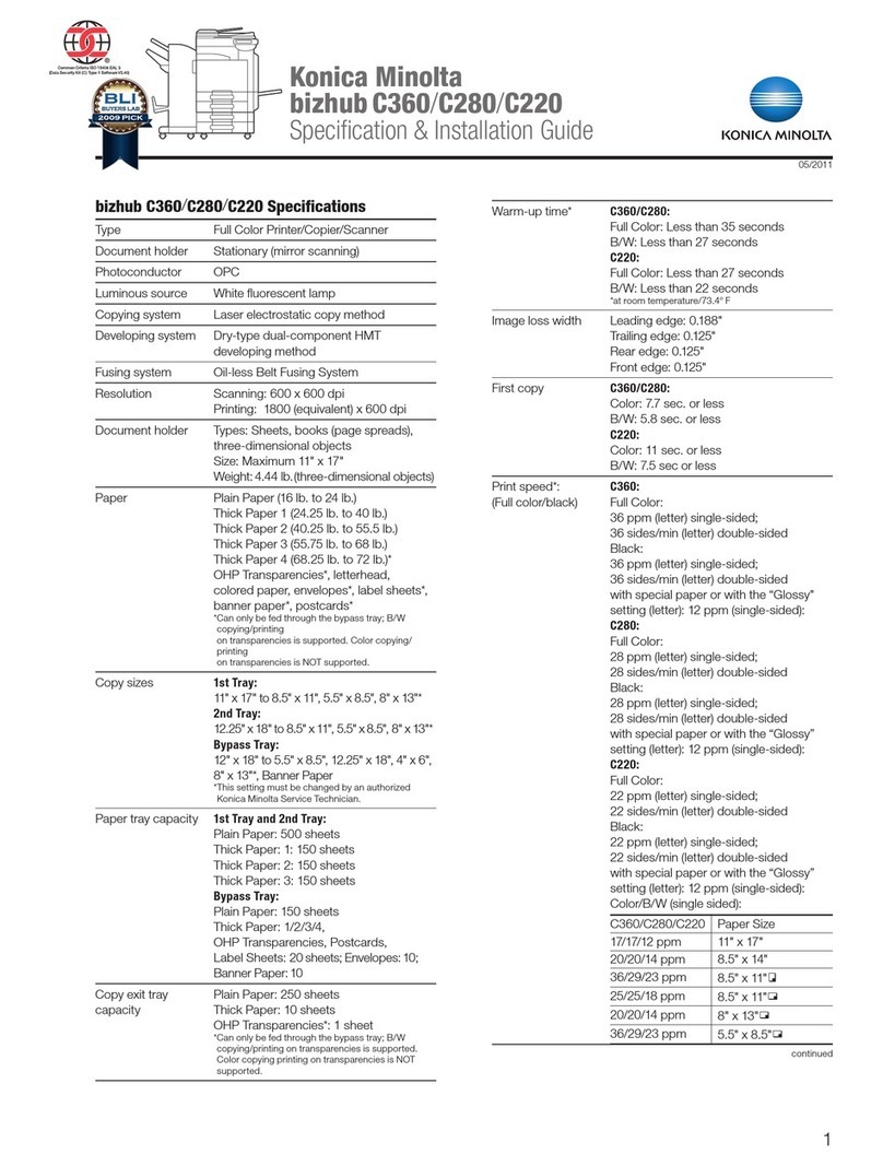 Konica Minolta bizhub C360 Series installation guide