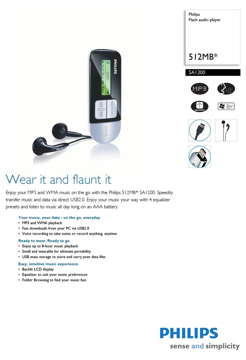 Philips SA1200 - 512 MB Digital Player User manual