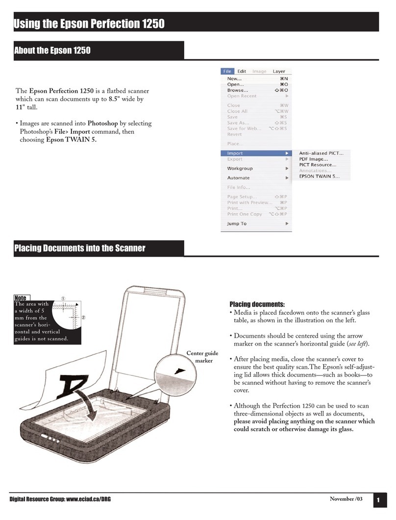 Epson 1250 - Perfection Photo Flatbed Scanner using manual