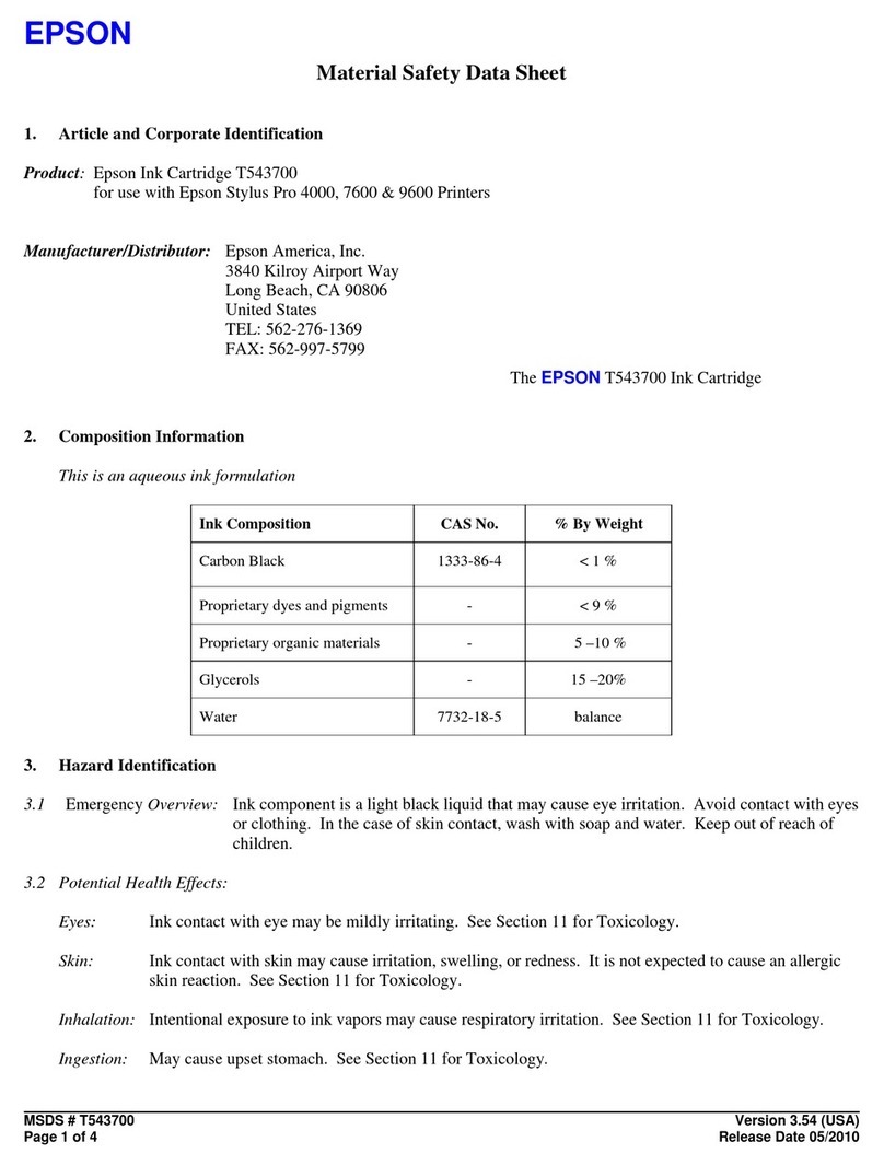 Epson T543700 Material safety data sheet