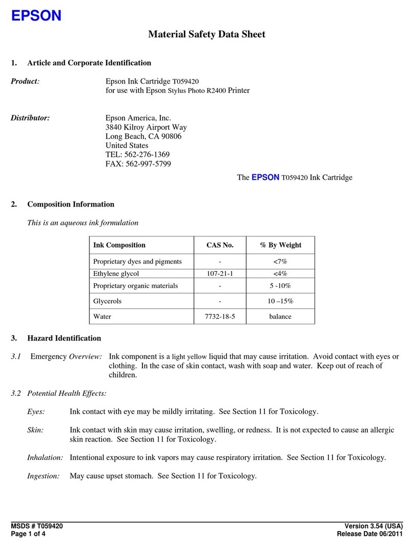 Epson T059420 Operating and maintenance instructions