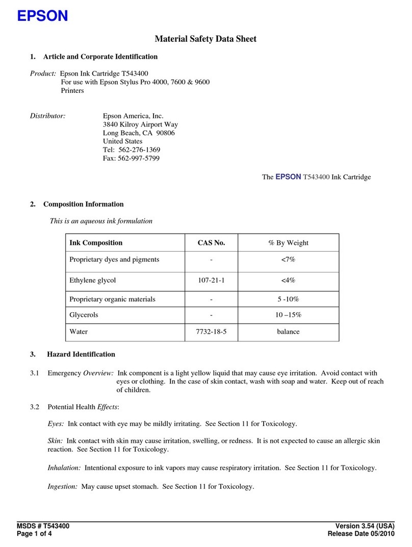 Epson T543400 Operating and maintenance instructions