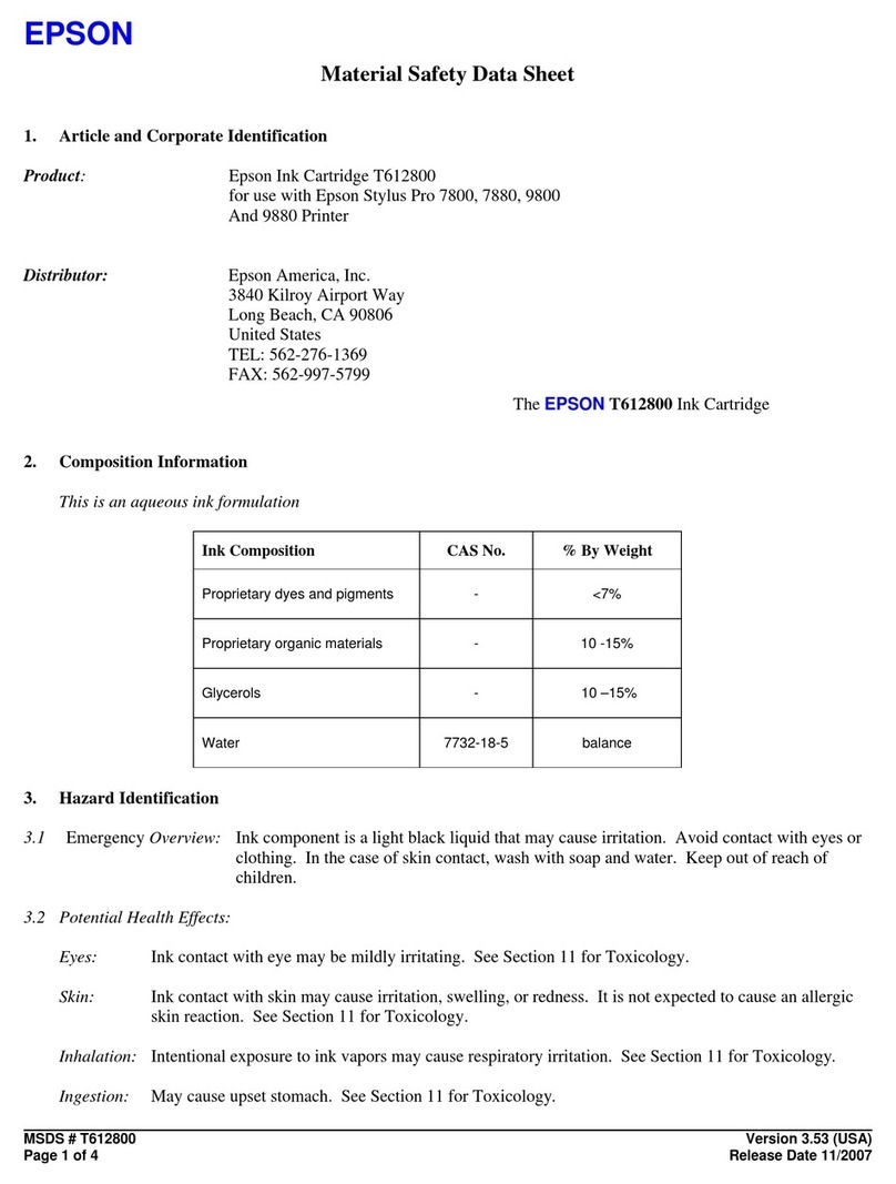 Epson T612800 Operating and maintenance instructions