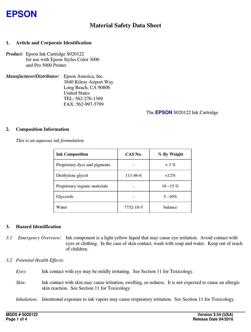 Epson S020122 Operating and maintenance instructions