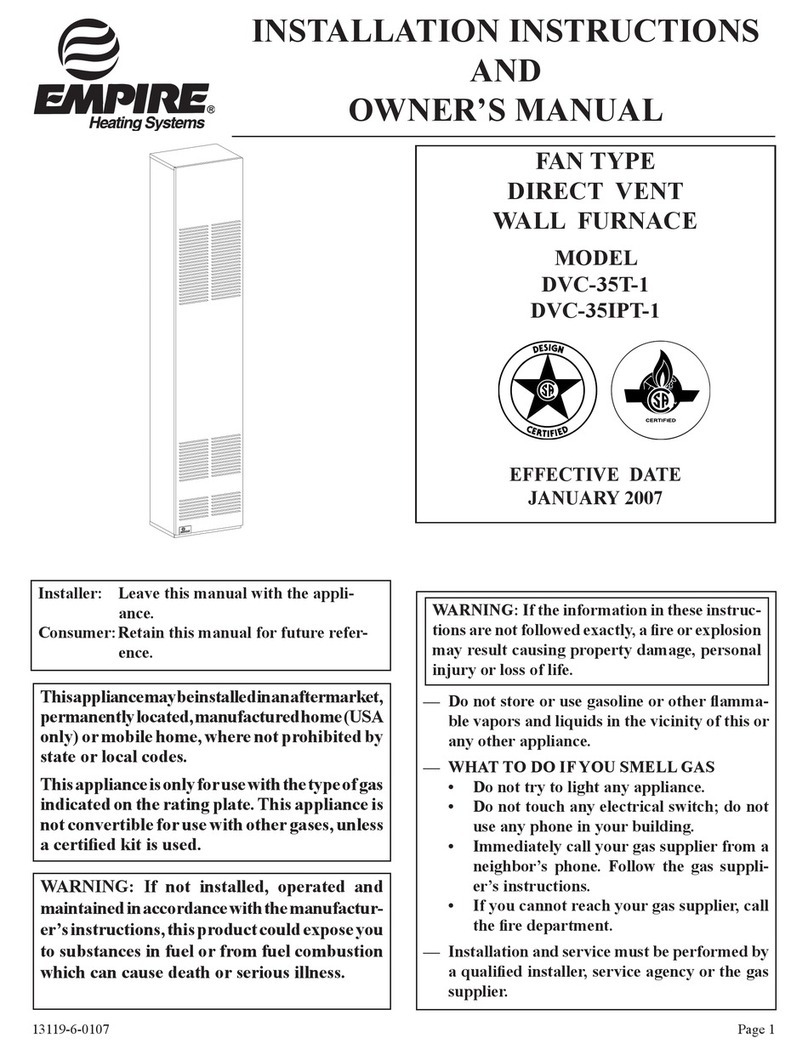 Empire Heating Systems DVC-35T-1 Installation instructions and owner's manual