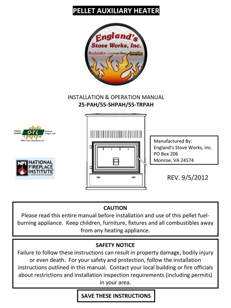 England's Stove Works 25PAH Installation & operation manual