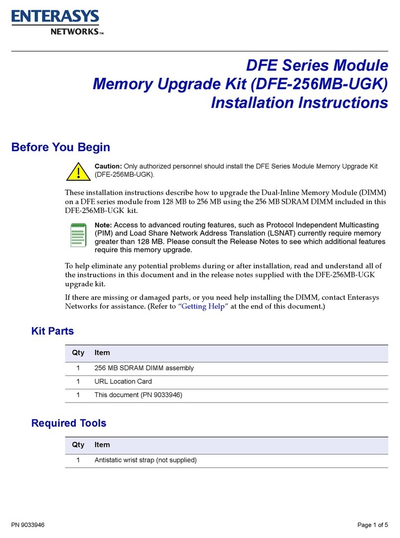 Enterasys DFE-256MB-UGK installation instructions