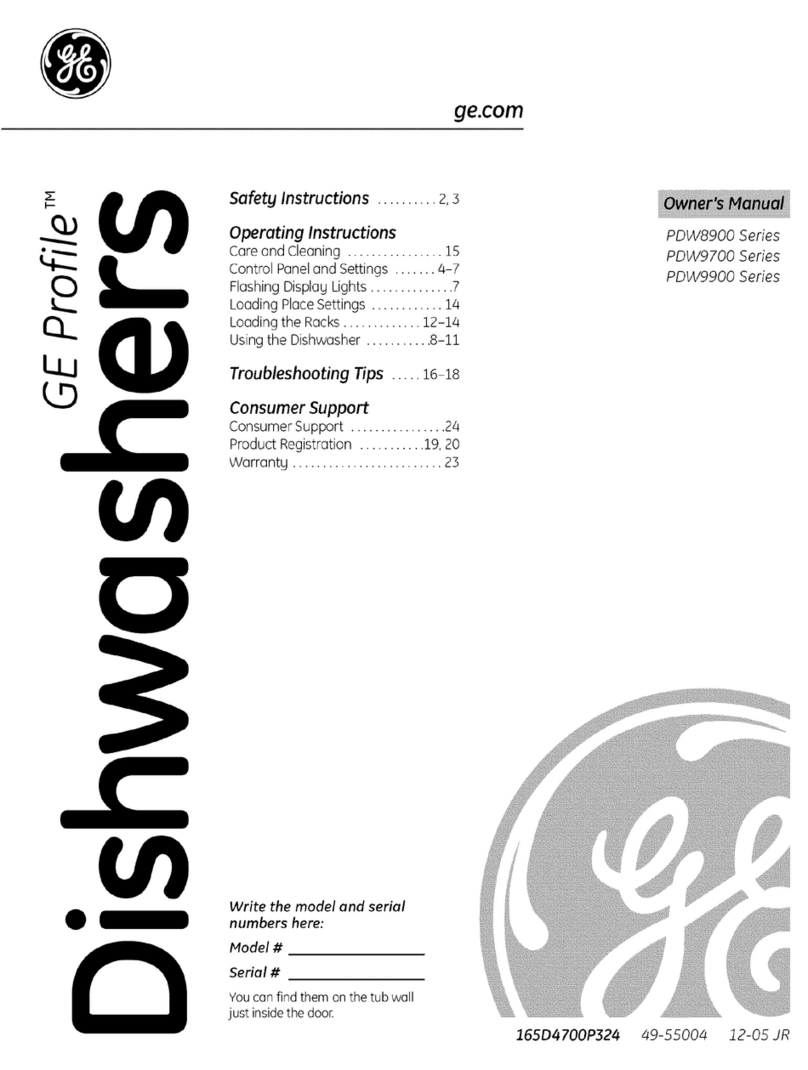 GE Profile PDW8900 Series User manual