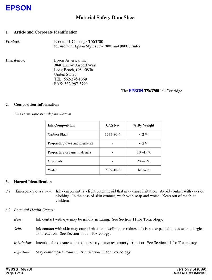 Epson T563700 Operating and maintenance instructions