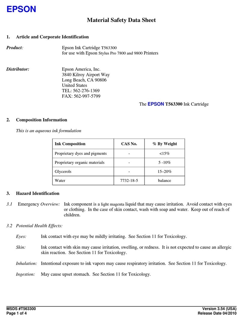 Epson T563300 Operating and maintenance instructions