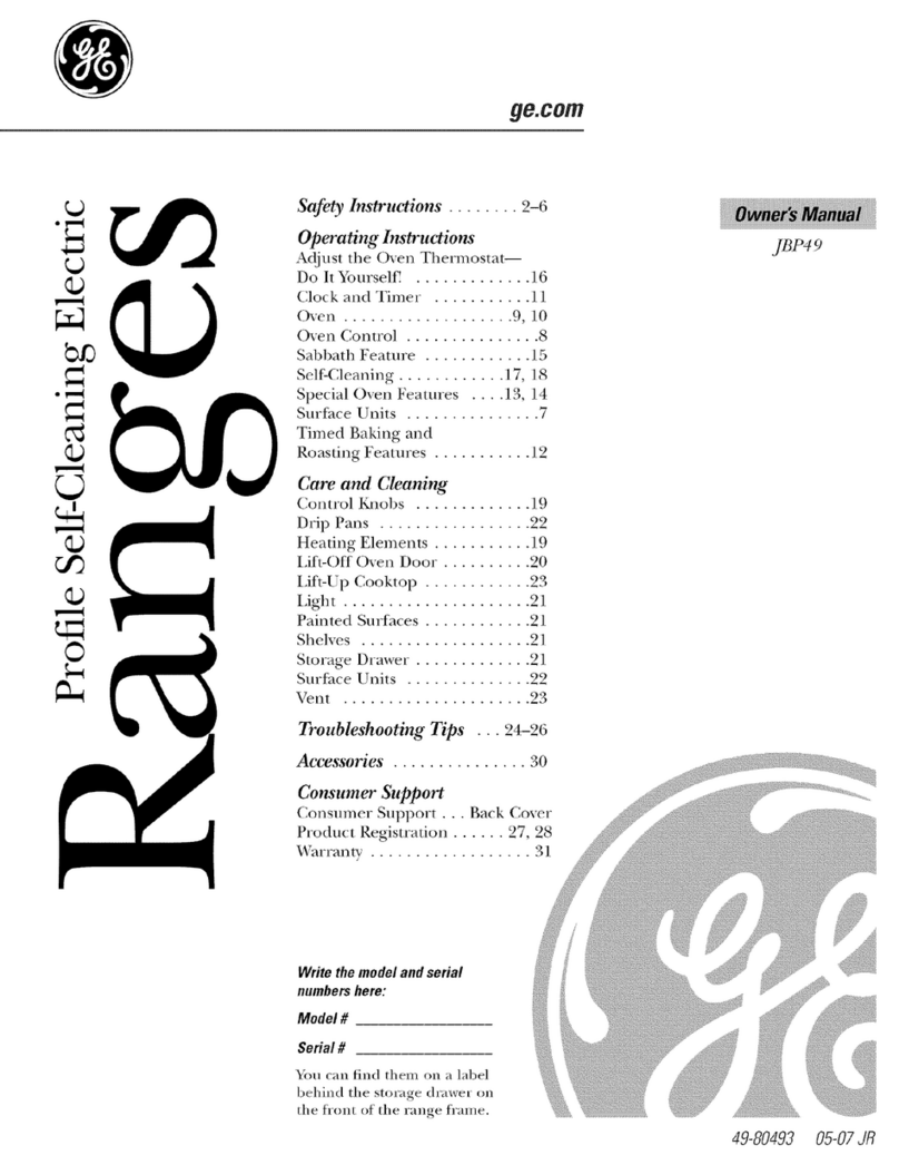 GE Profile JBP49 User manual