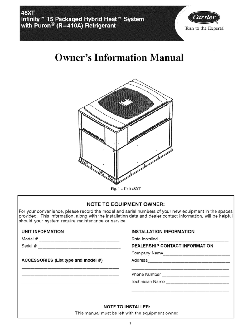 Carrier 48XT Infinity Owner's information manual
