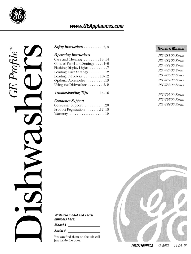 GE Profile PDW8100 Series User manual