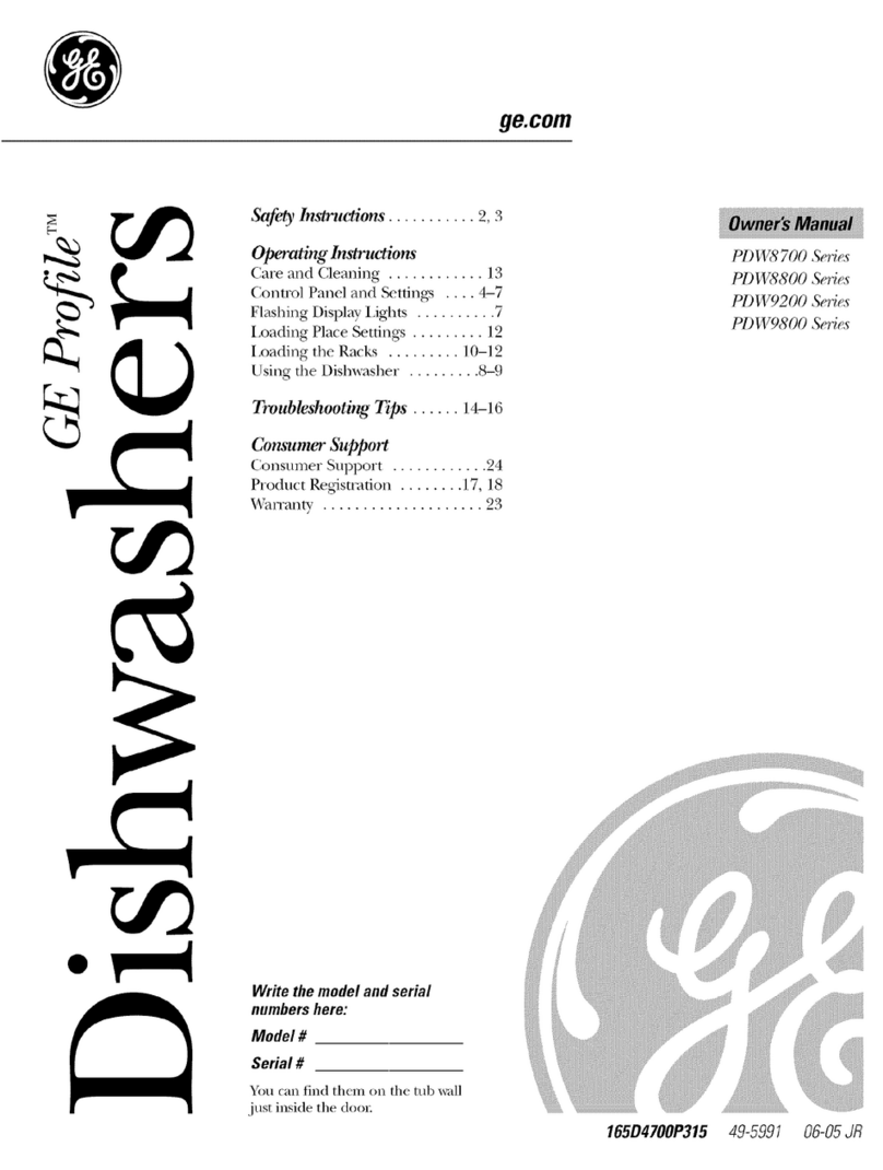 GE Profile PDW8700 Series User manual
