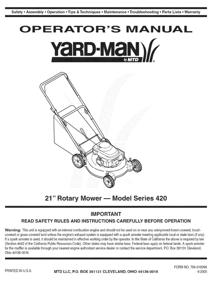 Yard-Man Model Series 420 User manual