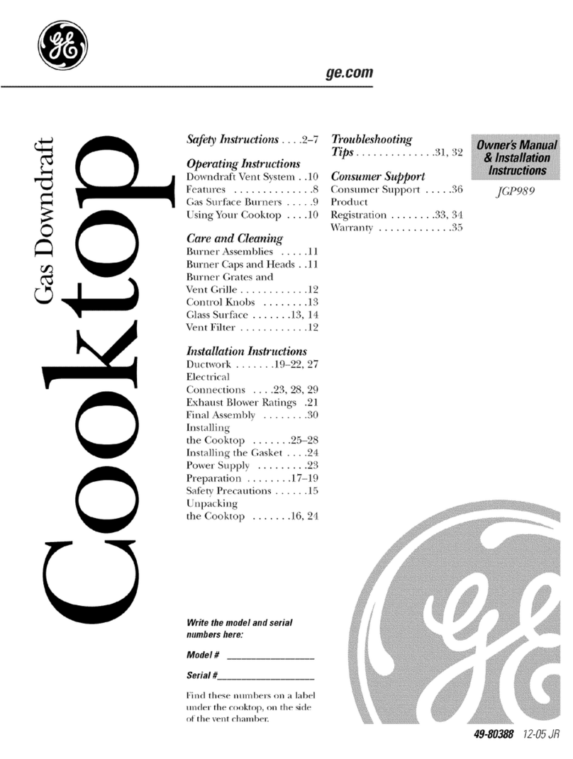 GE JGP989 Owner's Manual & Installation Instructions