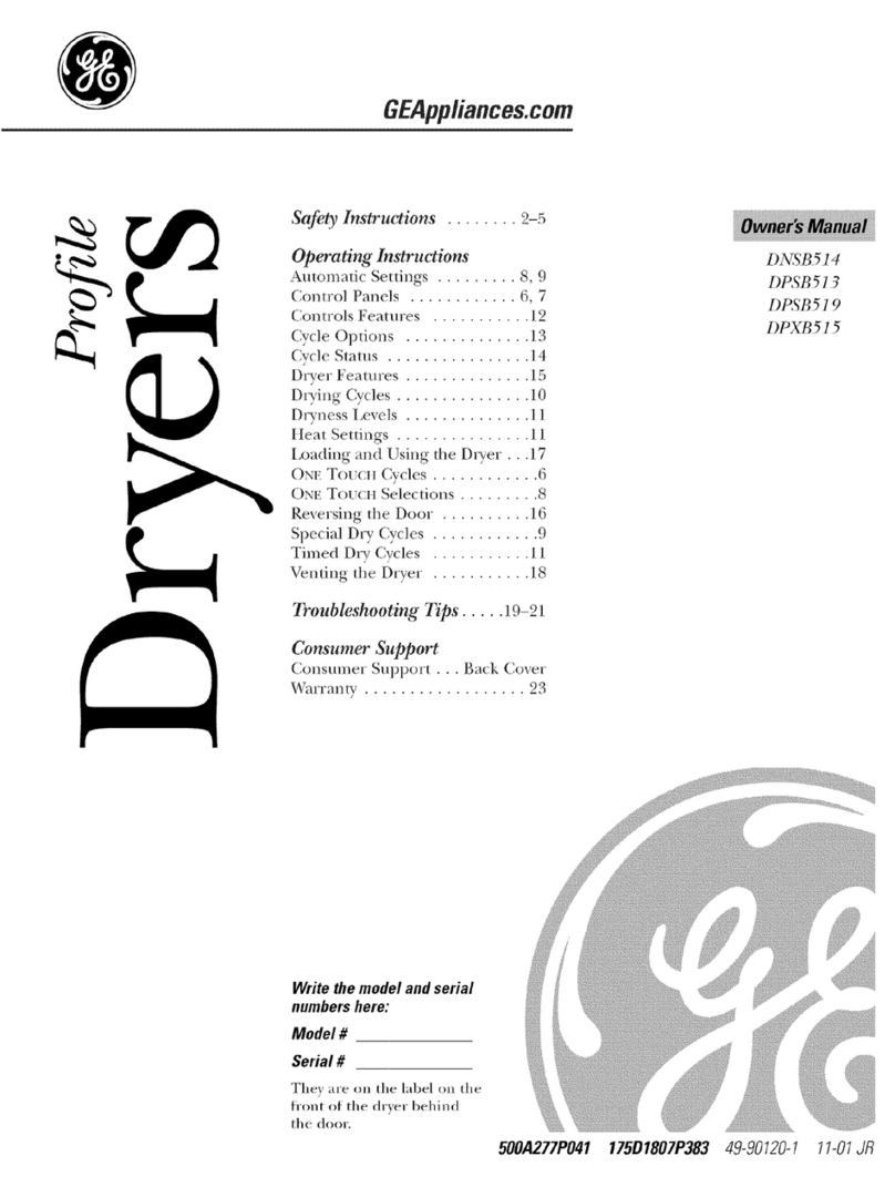 GE Profile DNSB514 owner's manual