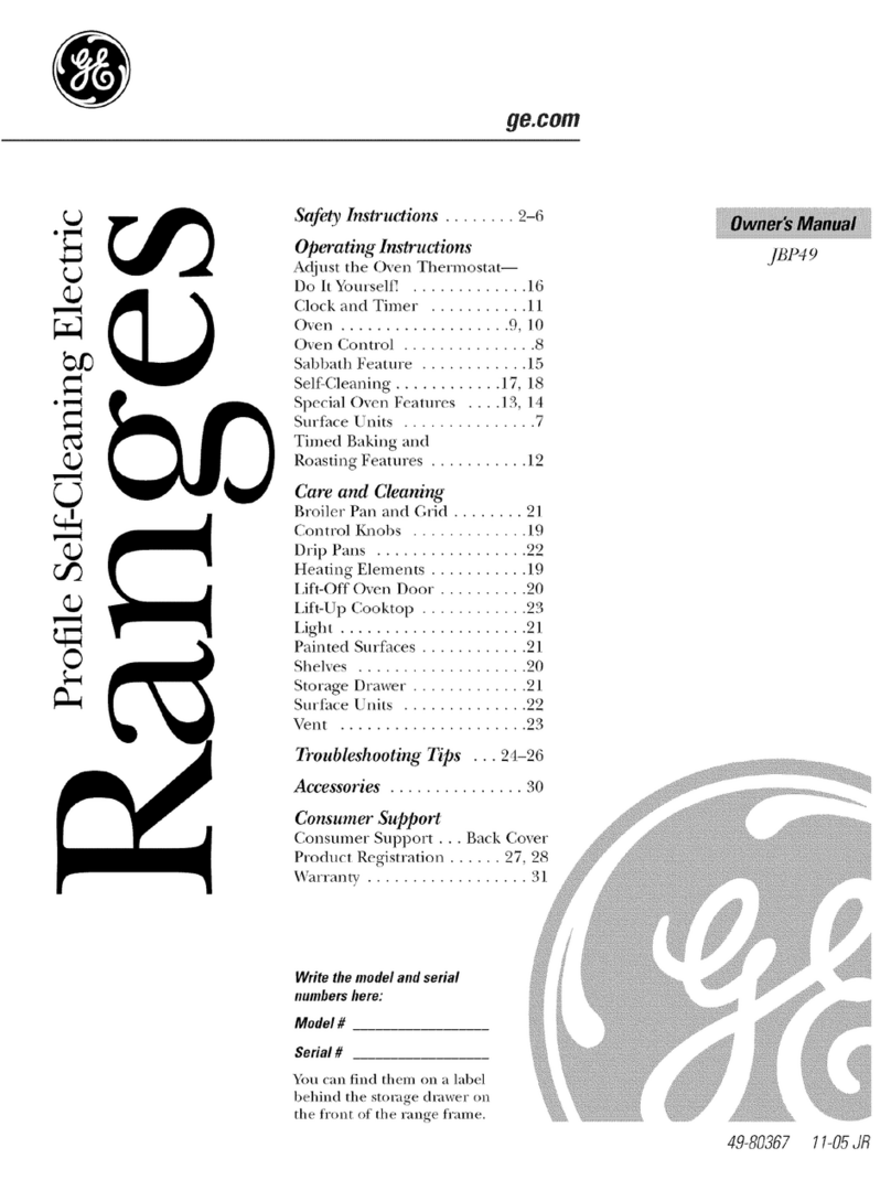 GE Profile JBP49 User manual