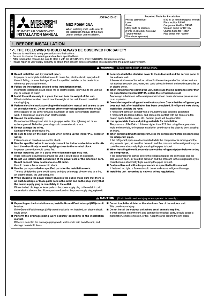 Mitsubishi Electric Mr.Slim MSZ-FD12NA User manual