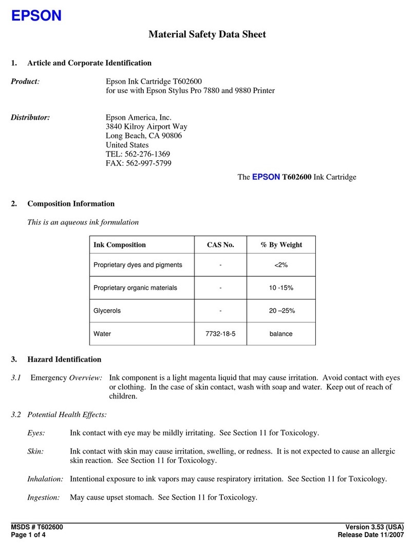Epson T602600 Operating and maintenance instructions