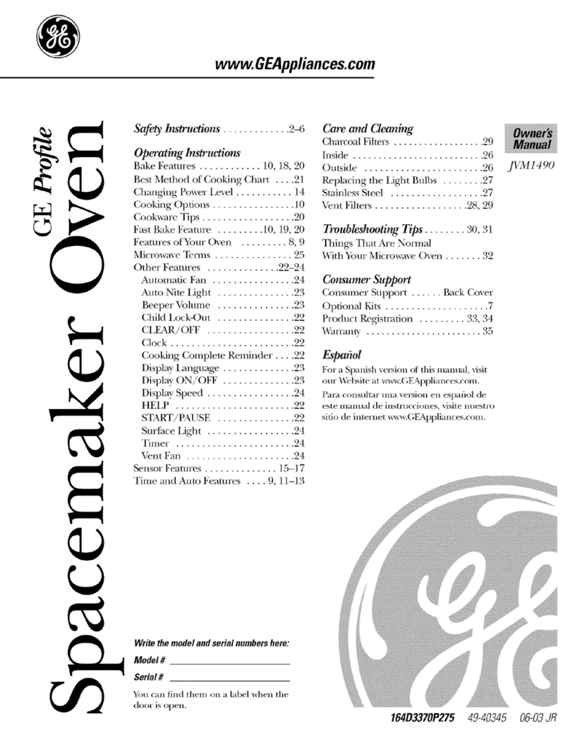 GE Profile Spacemaker JVM1490 User manual