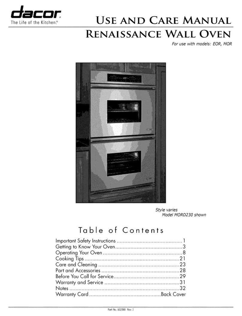 Dacor Renaissance EOR Series use and care manual