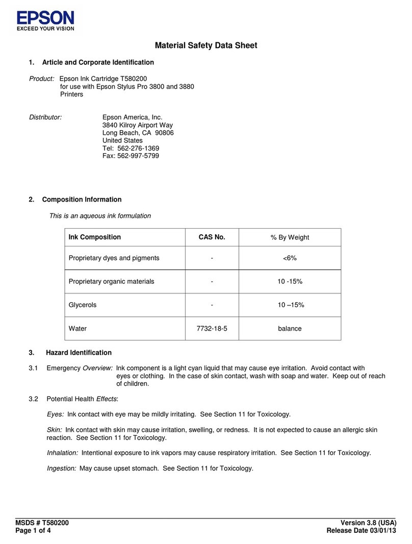 Epson T580200 Operating and maintenance instructions