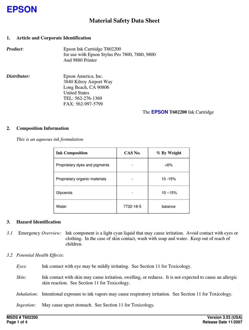 Epson T602200 Operating and maintenance instructions