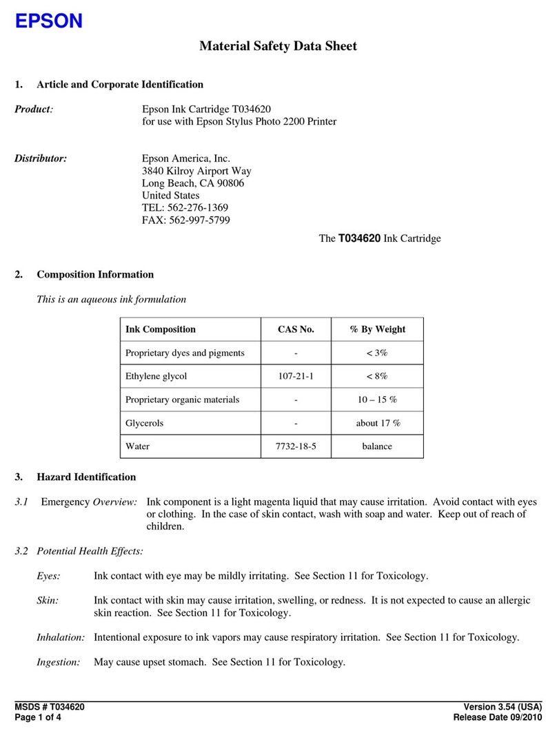Epson T034620 Operating and maintenance instructions