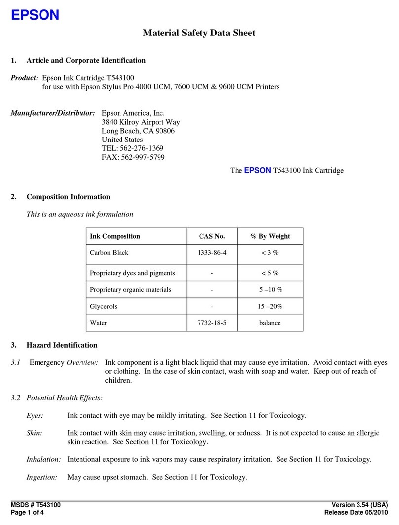 Epson T543100 Operating and maintenance instructions