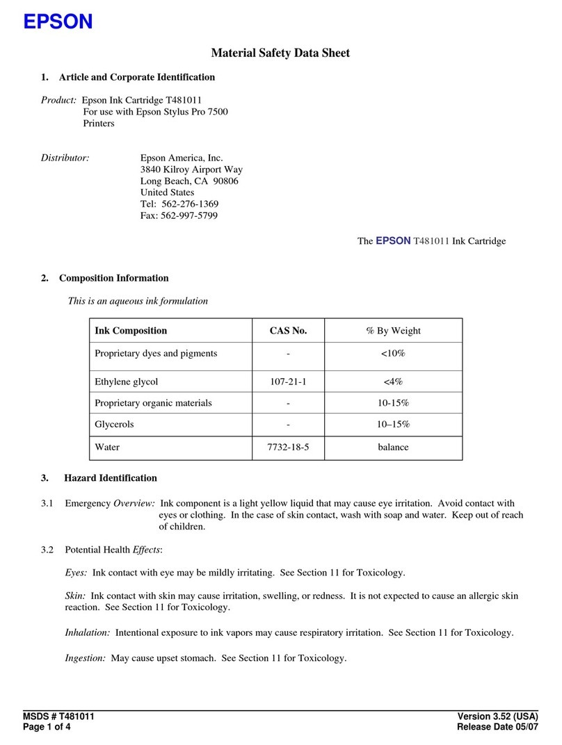 Epson T481011 Operating and maintenance instructions